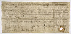 Charter waarin Hugo Capet de gebieden van Maisons-Alfort schenkt aan de abdij van Saint-Maus-des-Fossés (988)