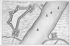 Cadzand in 1649 door Joan Blaeu